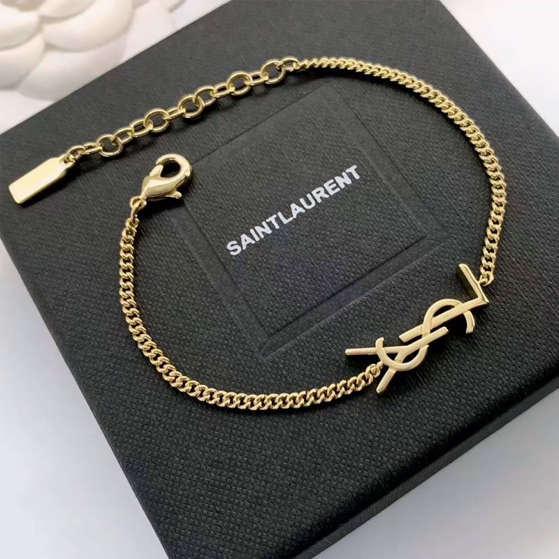 Luxury Gold-Tone Monogram Chain Bracelet