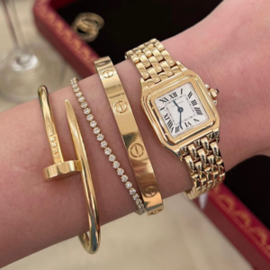 Luxury Gold Watch & Bracelet Stack Set