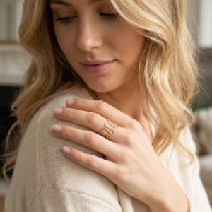 Boho Brass Spiral Ring Set – Handmade Adjustable Waves Rings for Women