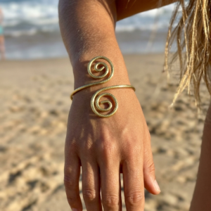 Adjustable Brass Spiral Bracelet – Bohemian Tribal