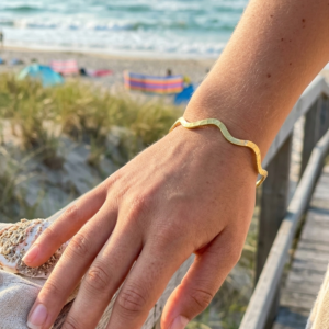 Adjustable Brass Waves Bracelet – Bohemian Tribal
